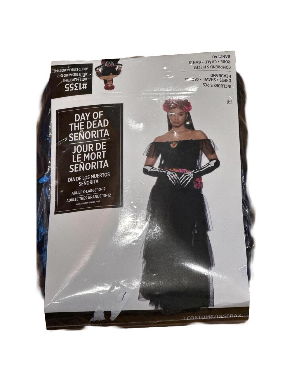 Gothic Senorita Day of the Dead Dia de los Muertos Costume Halloween NWT XL